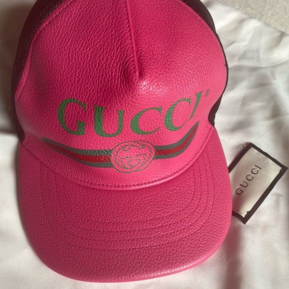 hot pink leather hat